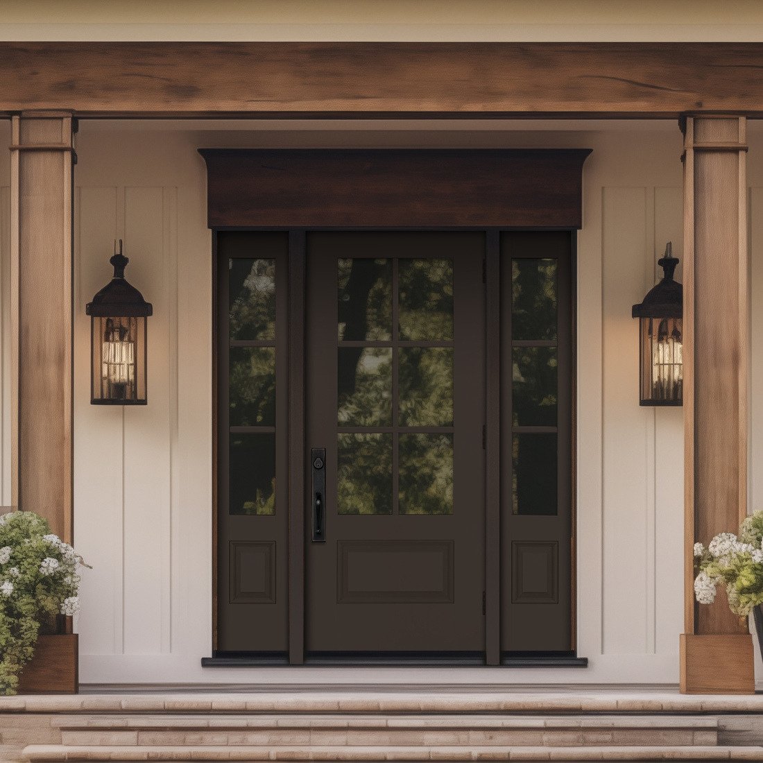 Estate Flush Glazed_SatinSmooth_6-8_Impact_3-4 Panel_6LightSDL_Clear_2024