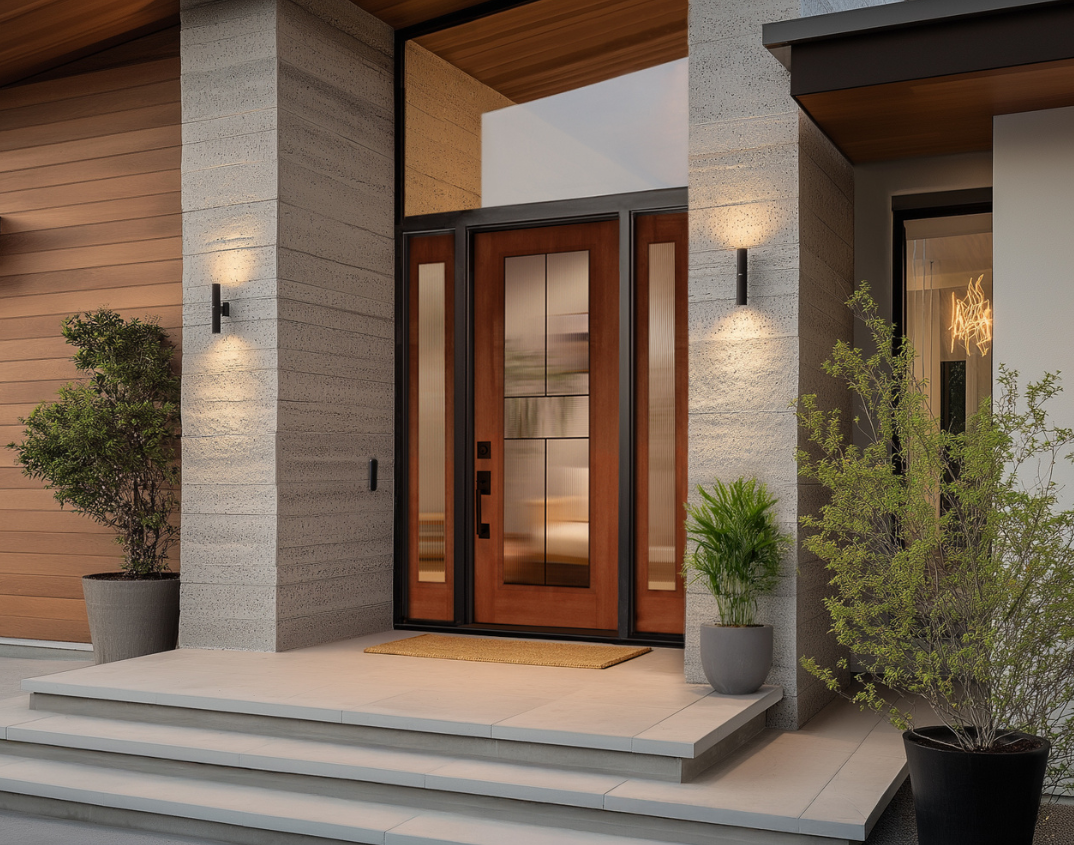 ODL Flush Glased fiberglass door with Rill modern doorglass