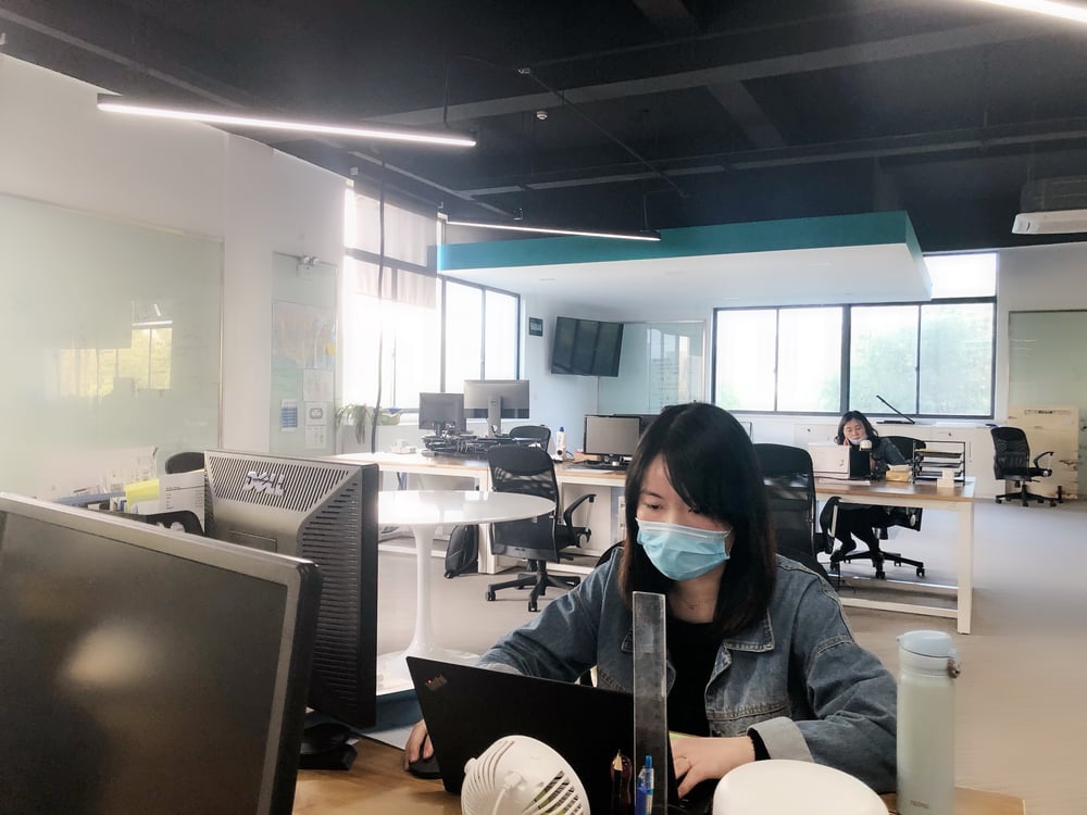 Social distanced work spaces at CMC