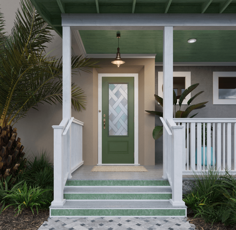 Image of custom doorglass used in entryway door