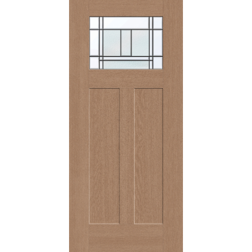 6'8: Craftsman flush glazed door with  Berkley, Rift Cut