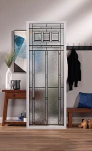 Vintage Craftsman Decoratove Doorglass by ODL