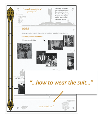 suit history wall panel